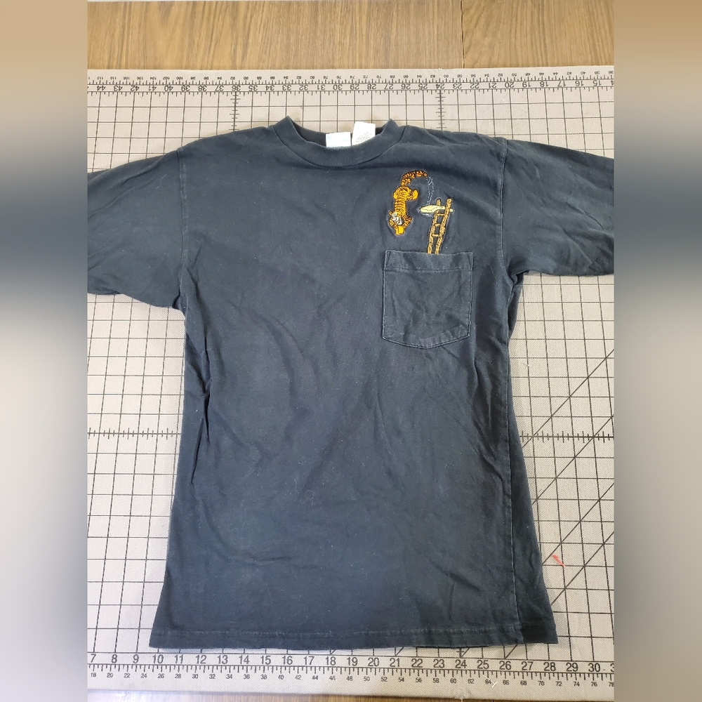 Tigger Jumping Into Pocket Embroidered Tshirt